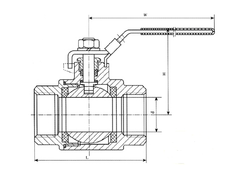 美標一片式球閥結(jié)構圖