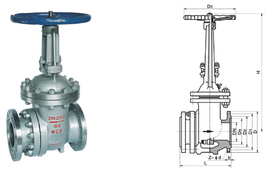 PZ41H排渣閘閥結(jié)構(gòu)圖 PZ41H排渣閘閥結(jié)構(gòu)圖
