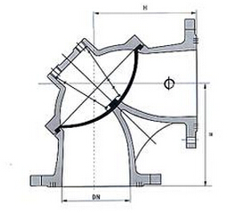 100S-10/16角式隔膜式排泥閥結(jié)構(gòu)圖 100S-10/16角式隔膜式排泥閥結(jié)構(gòu)圖