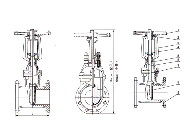 彈性座封閘閥結(jié)構(gòu)圖 彈性座封閘閥結(jié)構(gòu)圖