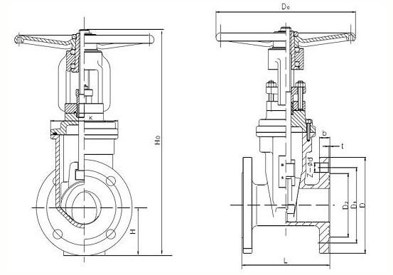 明桿閘閥結構圖 明桿閘閥結構圖